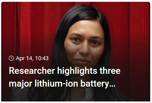 【人物專訪】Dr. Mrinalini Mishra 教師-鋰離子電池的三大挑戰