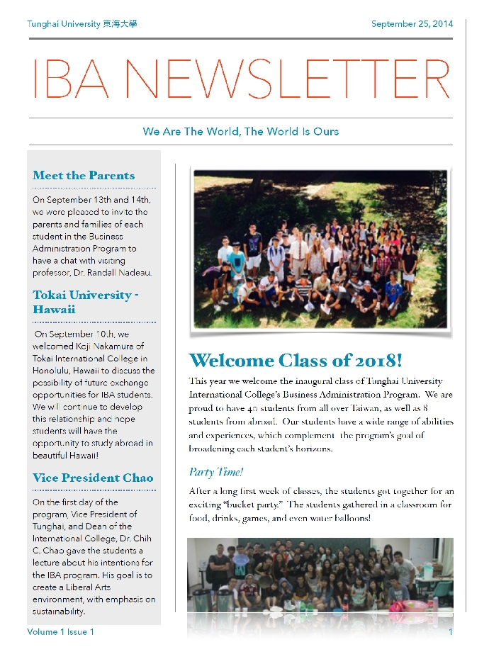2014 Newsletter Vol.1