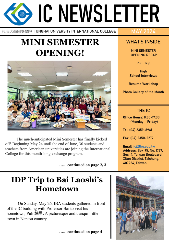 2024 May Newsletter
